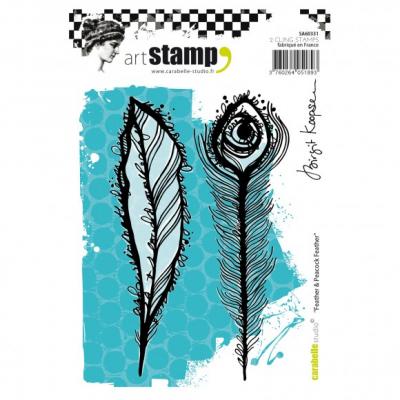 Carabelle Studio cling stamps - feather & peacock feather